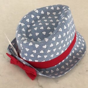 (NWT!) Fedora hat for baby girl, 0-6 mos.
